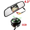 Câmeras de câmeras de vista traseira do carro Sensores de estacionamento 2in1 Sistema universal 360 graus roataion frontal/traseira/lateral câmera LCD TFT Monitor espelho