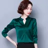 Womens Tops and Blouses OL Silk Blouse Autumn Basic Satin Office Lady Shirt Work Wear Blusas Feminina Shirts Plus Size 4XL 210531