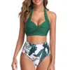 2020 femmes maillot de bain Push Up Bikini ensemble grande taille 3XL licou maillots de bain maillot de bain taille haute 2 pièces natation brésilien Biquini X0522