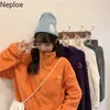 Neploe plus sammet tjocka hoodies jacka höst vinter koreanska mode lösa lamm imitation dragkedja sweatshirt kappa kvinnor 4g661 210422