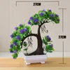 Flores decorativas grinaldas artificiais bonsai simulação verde pote plantas ornamento para decoração home lsf
