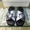 Silver Plastic Buckle Square Toe Slippers Woman Cross Tied Flat With Sandals Female Summer Beach Slipper For Women