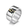 Gotische stijl donkere schedel titanium stalen ring mannelijke trendy persoonlijkheid hiphop rap rock kleur snelle mode-sieraden accessoires