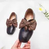 Black Pink Beige bowknot Baby Girls Princess Shoes For Kids Casual Leather Shoes For Student Girl single shoes 3 4 5 6 7 8-15T X0703