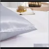 Solid Color Soft Pillowcase 2 Colos Satin Queen Polyester Cool Standard Silk Multiple Colors Home Decoration Pillow Case Ieprx 2Tljn