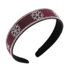 Koreanischer trendiger Weihnachts-Schneeblumen-elastischer Kristall-Kopf-Reifen, Retro-Strass-Druck, exquisites Stirnband, Herbst und Winter, passende Haar-Accessoires