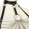 قوطي مثير جلدية جسم تسخير سلسلة brassiere أعلى الصدر حزام حزام الساحرة القوطية الشرير الموضة المعدنية الفتاة مهرجان المجوهرات accessor2542252