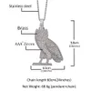Iced Out Animal Owl Necklace Pendant Gold Silver Plated Micro Paved Zircon Mens Hip Hop Jewelry Gift4010825