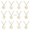 12 Constell Pendant Necklace Silver Gold Stainless Steel Zodiac Horoscope Sign Necklace Chains for Women Fashion Jewelry Will and Sandy Virgo Libra Taurus Gemini