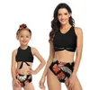 Mother Daughter Bikini Swimsuits Mom And Me Swimwear Family Look Bathing Suit Matching Clothes 210429