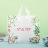 50pcs Thicker Large Plastic Bag Simple and Fresh with Handles Clothing Store Shopping Bag Wedding Gift Jewelry Packaging Bag 211014