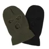 Full Face Cover Ski Mask Hat 3 Holes Balaclava Army Tactical Hat CS Windproof Knit Beanies Bonnet Winter Warm Unisex Caps Men Y21111