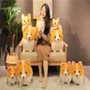 35/45/60 cm mignon Corgi chien en peluche peluche doux Animal dessin animé oreiller beau cadeau de noël pour enfants Kawaii Valentine présent 210728