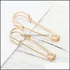Stud Earrings Jewelry Creative Pin Shape Women Personalized Simple Brooch Safety Earring For Female Fashion In Bk Drop Delivery 2021 Gzjoq