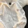 Y2K Boy Hoodie Moda Fermuar Kore Tarzı Uzun Kollu Çift Tişörtü Beyaz Sonbahar Kıyafetler Kawaii Giysileri 211013