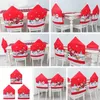 Chair Covers Christmas Chairies Cover Santa Claus Kitchen Table Holiday Party Home Decoration Drop