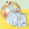 4PCS /ロット幼児キッズショーツパンティーパックレタープリントパンツモーダルボクサー10代の男子通気下着210622