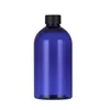 Opslagflessen potten 500 ml x 20 zwart blauw transparante plastic fles met schroefdoppen cosmetische verpakkingscontainer vloeistof huisdier