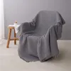 Chair Covers Pure White Sofa Towel Non-slip Double Cover Thick Knitted Slipcover Dust Multifunctional Blanket Solid Tassel