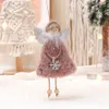 Julgransdekorationer Plysch Angel Doll Girl Pendant Navidad Nyår Xmas Hängande Ornaments Kids Gift XBJK2110