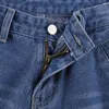 Корейская графическая печать джинсы джинсы с низкой талией винтажные сказочные грузовые брючные брюки с прямыми брюками.