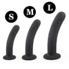 Mini gode en silicone lisse Plug anal masseur en silicone noir avec ventouse masturbateur de clitoris étanche jouets sexuels pour adultes X0503