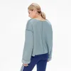 Mulheres Remendo V-pescoço Solto Sweater Inverno Casual Manga Longa Pullvers Middle Beathers Outono Jumpers Branco Azul Army Exército Verde 210507