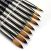 100% Kolinsky Hair Nail Art Painting Brush Mink Mink Penna Crystal Pen Acrylic Round Nails Strumenti Manicure 9 Dimensione NAB004