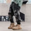 2020ファッションジーンズボーイズデニムレターパッチジーンズヒップホップティーンエイジャー貨物パンツ10t男の子ジョガーズジーンズ春秋子供服G1220