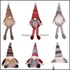 Dekoracje świąteczne świąteczne przyjęcie do domu Home Ręcznie robione wisry Santa Tomte Gnome Tree Wiszące Ozdoby Rok Xmas DE1317202