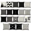 Caso de travesseiro preto e tan pillowcase linho de algodão impresso 18x18 polegadas geometria euro travesseiro capas 45 * 45cm jjf10835