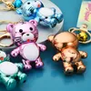 Creative Acrylic Tiger Keychain Cartoon Animal Key Chain Ring Pendant Men Women Couple Key Holder Trinket Gift G1019