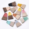 50pcs Resin & Wood Pendants Charm Mixed Color Teardrop for Jewelry Making DIY Bracelet Necklace Accessories Supplies 210720248k