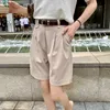 Zomershorts Koreaanse losse wide benen Femme High Tailed Bermuda Short Pants met riem Casual plus size vrouwen kleding B14315X 210724
