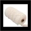 Przędza odzieżowa tkanina odzież kropla dostawa 2021 m * 200m biała beżowa bawełniana skręcona przewód drutu ropa Reja Artisan String Tool1 M6VXY