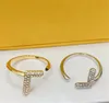 Luxurys Designer ouro prata marca anéis para senhora mulheres festa amantes casamento presente de noivado desenhista diamante anel de diamante moda jóias com caixa
