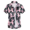 Summe Beach Floal havaiano Camisa Homens Manga Curta Flor Tropical Aloha Camisas Mens Férias Camisas Hawaiana 210522