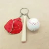 Pelota de béisbol Softball Llaveros Llavero Guantes de madera Bat Bag Colgante Charm Cadena Bolsas Colgantes Regalo DB781