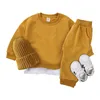 의류 세트 Milancel 2022 Spring Kids Suit Clother Cotton Round Neck Sweatshirt Sweatpants 캐주얼 솔리드 세트