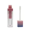200 stks / partij vierkante lege lip glanst buis fles gradiënt roze blauw plastic elegante lippenstift vloeibare cosmetische containers 5ml sample flessen SN1223