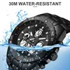 Men Sports Analogue LED Display Digital Watch Waterproof Fashion Black Rubber Strap Leisure Clock Reloj Hombr Wristwatches