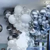 50st 5inch krom metalliska latexballonger guld rund metall ballonger födelsedagsfest blåser upp luft globos bröllop dekorationer