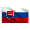 NewsLovakia National Flag 3x5 FT 150x90cm 100D 폴리 에스터 배너 황동 그로밋 장식 매달려 광고 사용자 정의 플래그 EWF5780