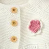 Autumn Winter Baby Boys Girls Floret Pure Color Knit Jacket Infant Kids Boy Girl Long Sleeve Cardigan Coat Clothing 210521