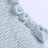 Women Summer Sleeveless Crochet ruffle knit tank top Cute Round Neck Solid Color knitting Tops 210521