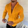 Men's T Shirts Long/Short Sleeved Hoodie Zipper Shirt Men Clothing Summer Solid Color Casual Plaid Print Open Stitch Thin Tshirt M-3XL