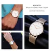 Pareja de relojes Dropship Simple 1 juego reloj Casual moda malla de acero resistente al agua marca de lujo reloj deportivo Relogio Masculino 210527