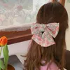 Söt söta bowknot hairpins stora båge hårklipp två lager fjäril blommig barrettes tjejer barn vintage hår tillbehör