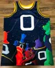 Фильм Monstars #0 Space Jam Basketball Jersey Jersey Men's Sinted Size S-XXL Top Caffice Jerseys