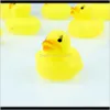 Learning Education Toys Gifts Drop Delivery 2021 4cm Högkvalitativ mini Yellow Baby Pinch Water Bathing Duck Lunda Toy L7upi